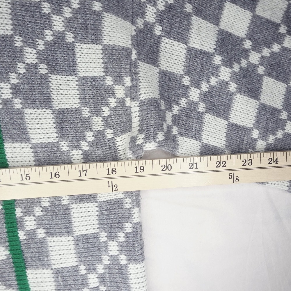Vintage 1980's Nicolette New York Knit Geometric Sweater Grey/white MED - Picture 5 of 7